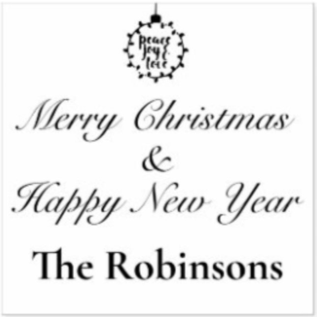 Carimbo De Borracha Customizable Name Merry Christmas & Happy New Year (Criador carregado)