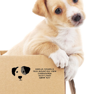 Carimbo De Borracha Cute Dog Personalized Address Rubber Stamp