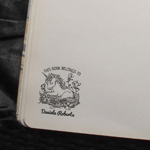 Carimbo De Borracha Cute Fantasy Unicorn Pony Bookplate