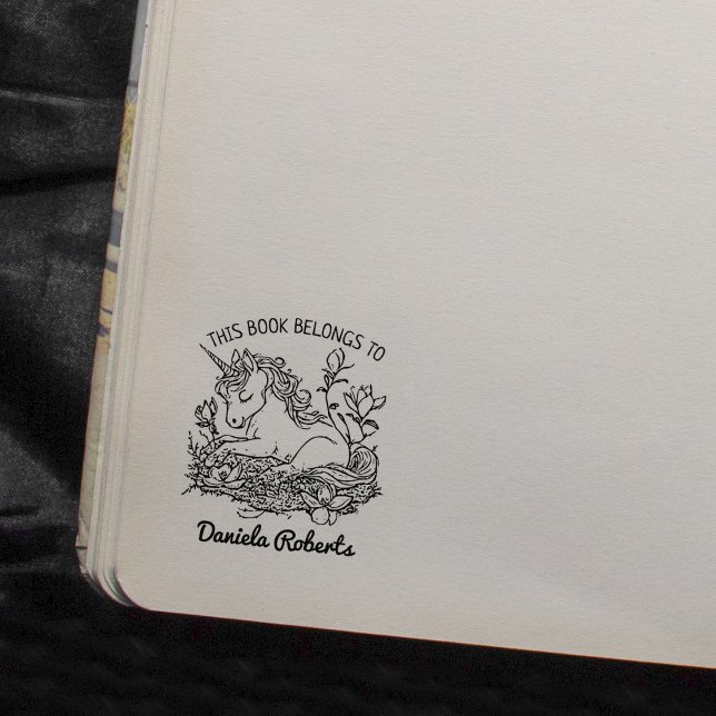 Carimbo De Borracha Cute Fantasy Unicorn Pony Bookplate (Criador carregado)