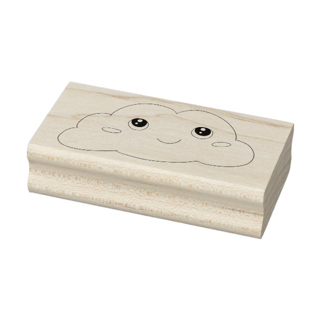 Carimbo De Borracha Cute Kawaii Enfrenta Um Cartaz De Arte Em Nuvem So (Carimbo)