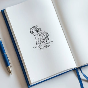 Carimbo De Borracha Cute Pony Bookplate