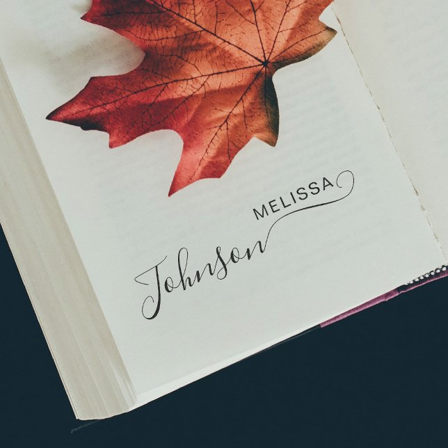 Carimbo De Borracha Cute Script Font Custom Signature Name Business (Criador carregado)