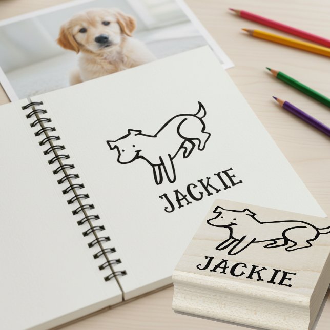 Carimbo De Borracha Cute Signature Stamp for Dog Lovers (Cute signature stamp for dog lovers.)