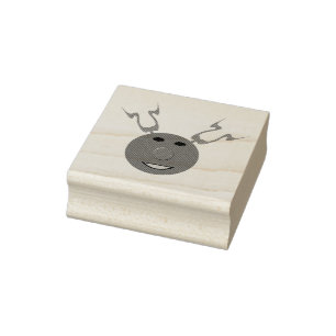 Carimbo De Borracha Cyber Christmas Reindet Wood Art Stamp
