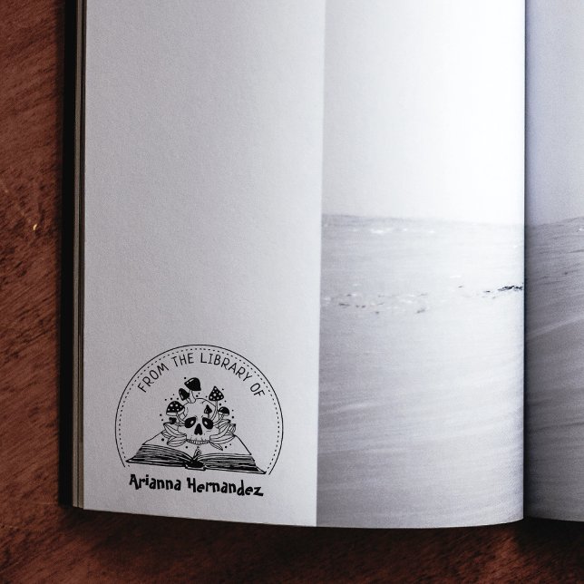 Carimbo De Borracha Da Biblioteca De, Crânio Místico De Cogumelo (Criador carregado)