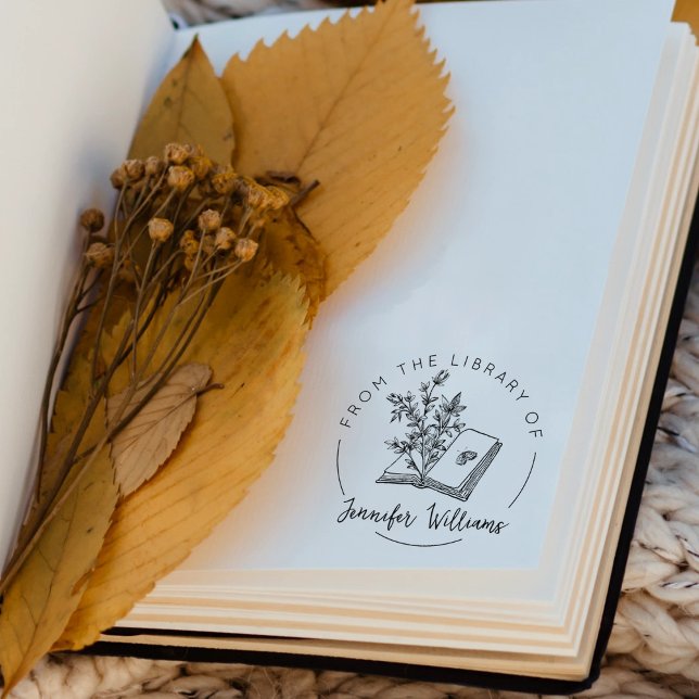 Carimbo De Borracha Da Biblioteca de, Livro Botânico (Criador carregado)