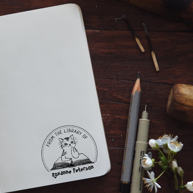 Carimbo De Borracha Da Biblioteca de, Livro de Gatos Bonitos (Criador carregado)