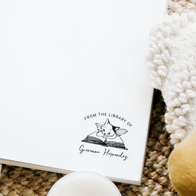 Carimbo De Borracha Da Biblioteca de, Livro de Gatos de Anjo Bonito (Criador carregado)