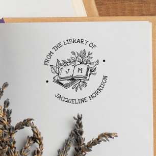 Carimbo De Borracha Da Biblioteca de Livros Botânicos Antigos Initial