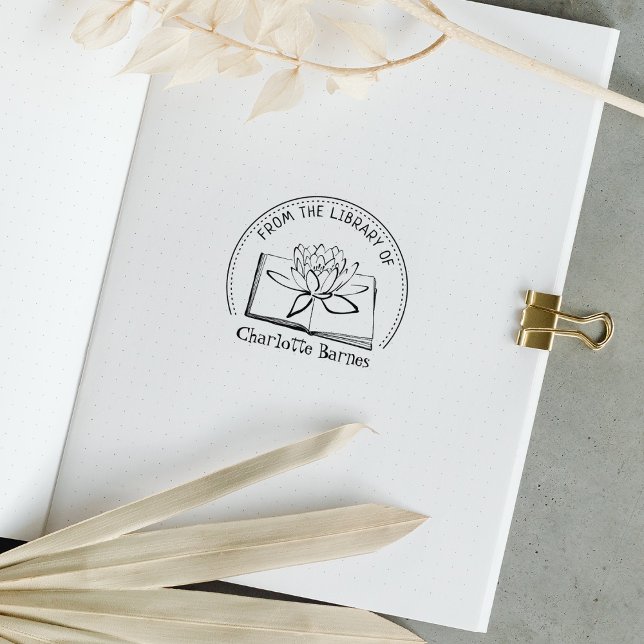 Carimbo De Borracha Da Biblioteca de, Lotus Book (Criador carregado)