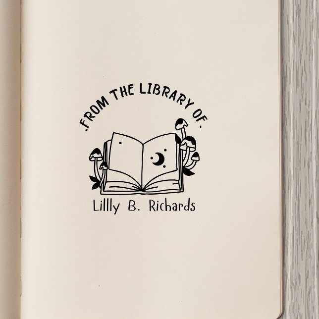 Carimbo De Borracha Da Biblioteca de [Seu Nome] - Livro Mágico (Criador carregado)