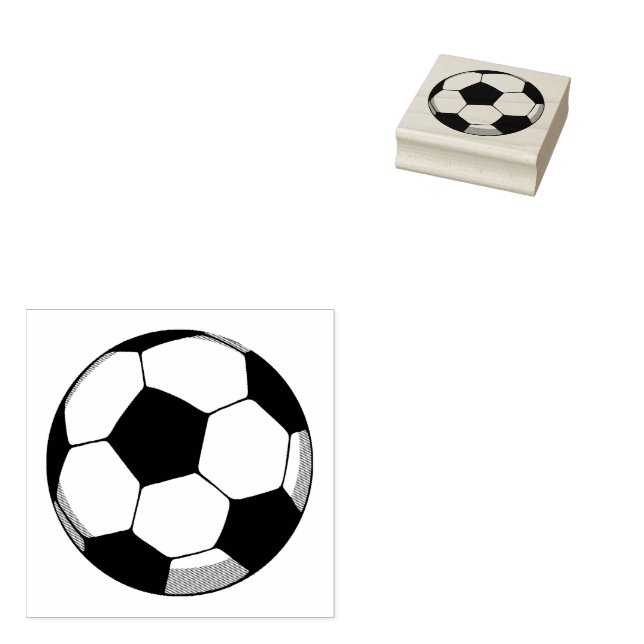 Carimbo de borracha da bola de futebol (Carimbado)