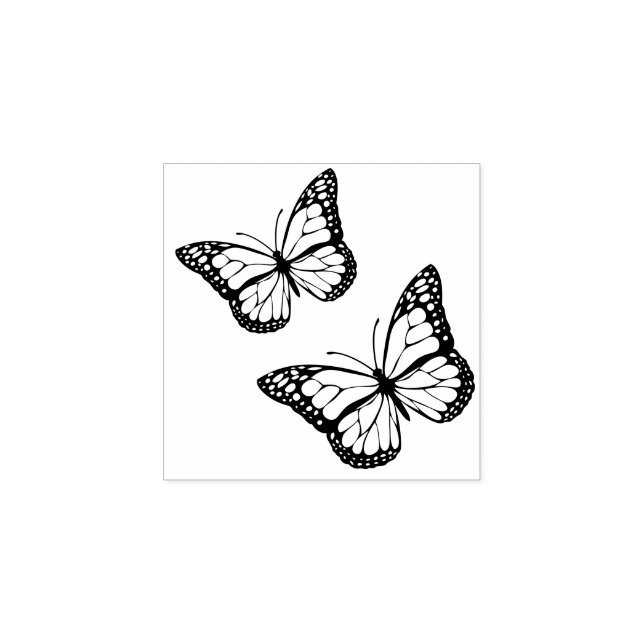 Carimbo de borracha da borboleta Monarca (Impressão)