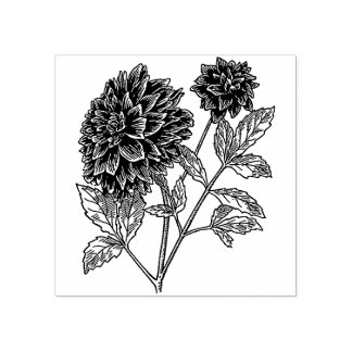 Carimbo de borracha da Flor Dahlia