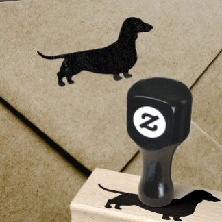 Carimbo De Borracha Dachshund Silhouette | Cachorro-Sabor Revestido Su