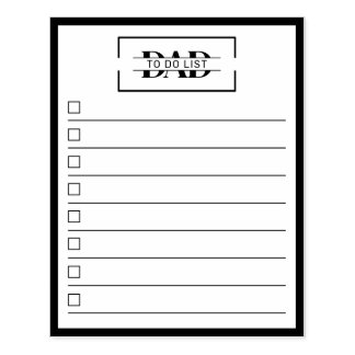 Carimbo De Borracha Dad Modern Monogram 4" x 5" To Do List