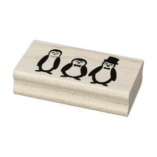 Carimbo De Borracha Dapper Penguins