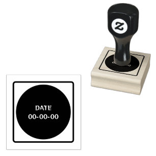 Carimbo De Borracha Data Personalizada - 00-00-00 Texto Impresso - Cor