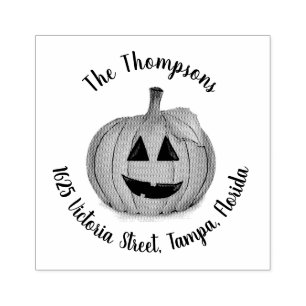 Carimbo de Borracha de Abóbora Jack O Lantern