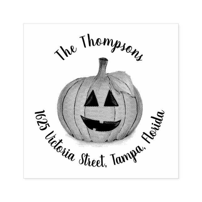 Carimbo de Borracha de Abóbora Jack O Lantern (Impressão)