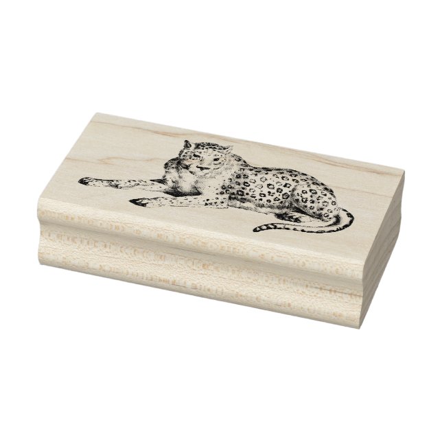 Carimbo de Borracha de Arte de Leopardo-da-Nevada  (Carimbo)