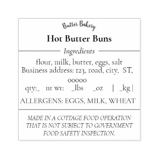 Carimbo de borracha de Comida de algodão simples