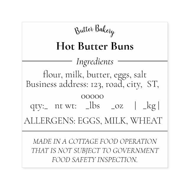 Carimbo de borracha de Comida de algodão simples (Impressão)