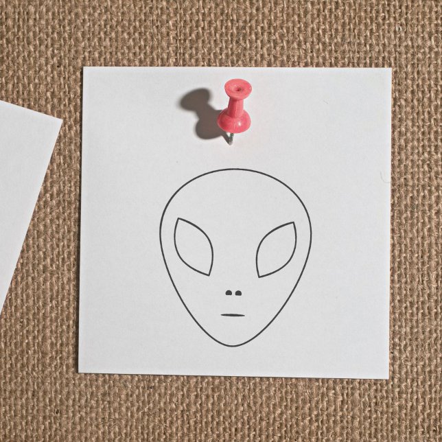 Carimbo de Borracha de Contorno da alienígena (Alien Outline Rubber Stamp)