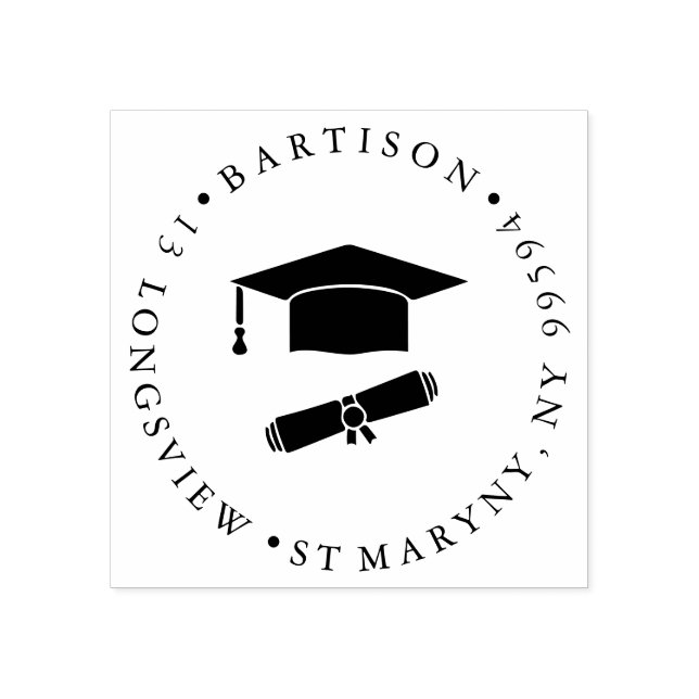 Carimbo de Borracha de Diploma de Tope de Graduaçã (Impressão)