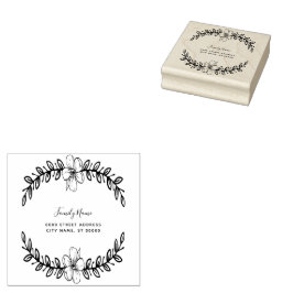 Carimbo de Borracha de Endereço de Devolução Flora