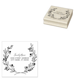 Carimbo de Borracha de Endereço de Devolução Flora