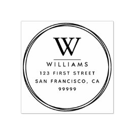 Carimbo de Borracha de Endereço de Retorno de Mono