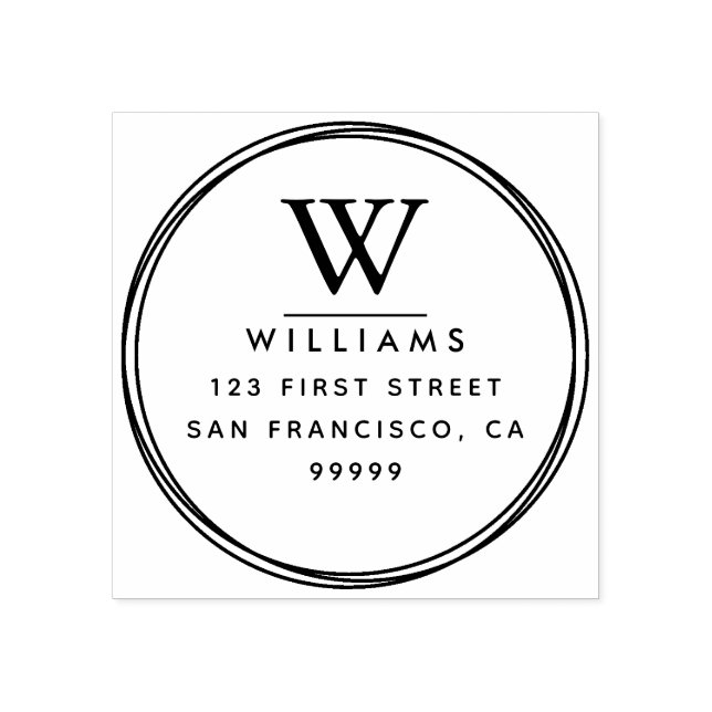 Carimbo de Borracha de Endereço de Retorno de Mono (Impressão)