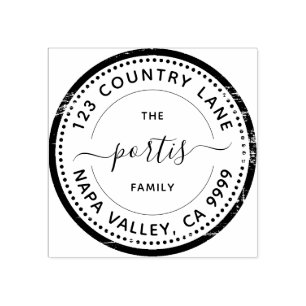 Carimbo de Borracha de Endereço de Retorno Redondo