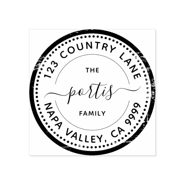 Carimbo de Borracha de Endereço de Retorno Redondo (Impressão)