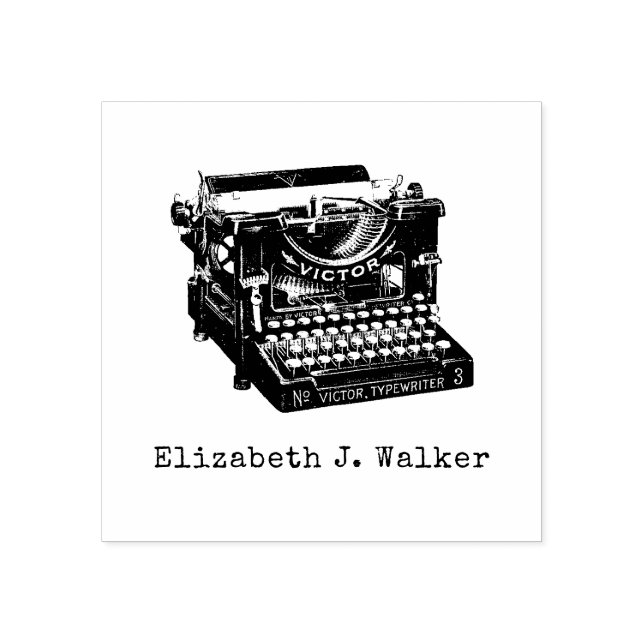 Carimbo de borracha de máquina de escrever, person (Impressão)