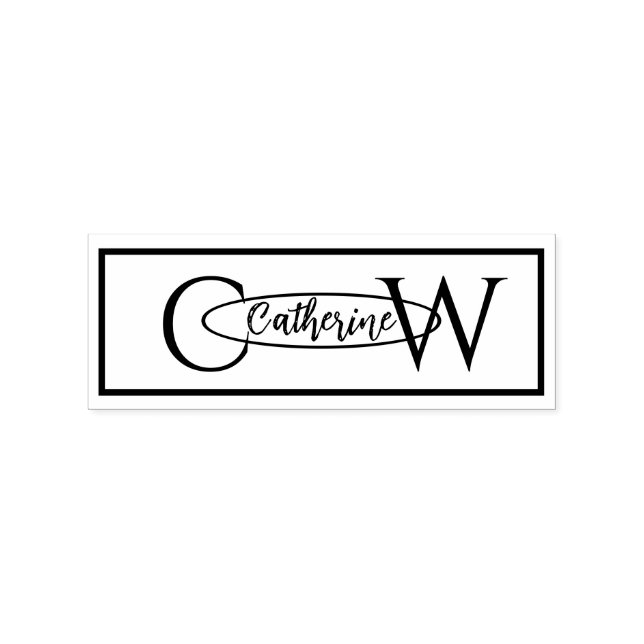 Carimbo de Borracha de Monograma Personalizado Ele (Impressão)