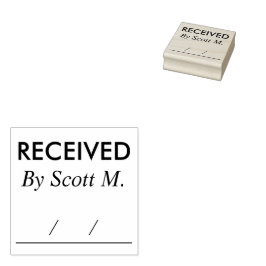 Carimbo de Borracha de Nome Personalizado Recebido
