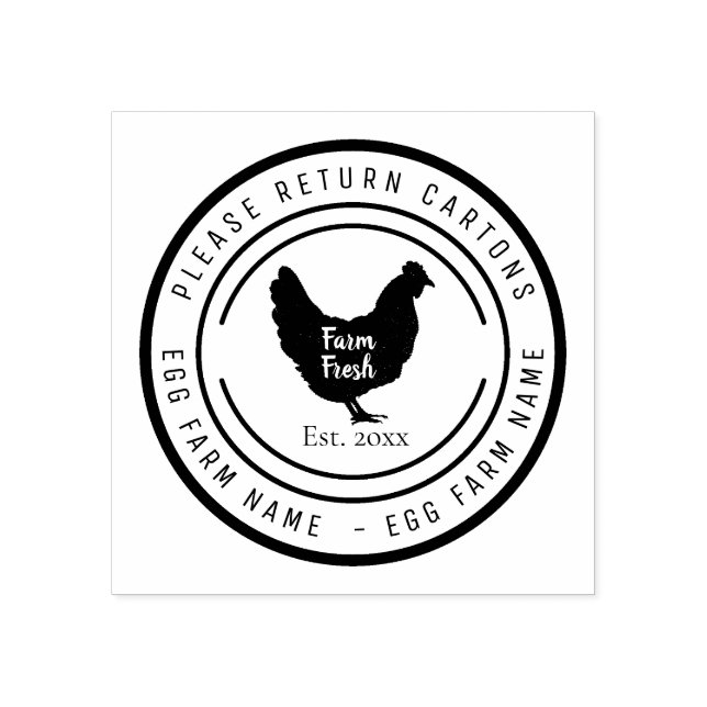 Carimbo de Borracha de Ovos Frescos com Fazenda de (Impressão)