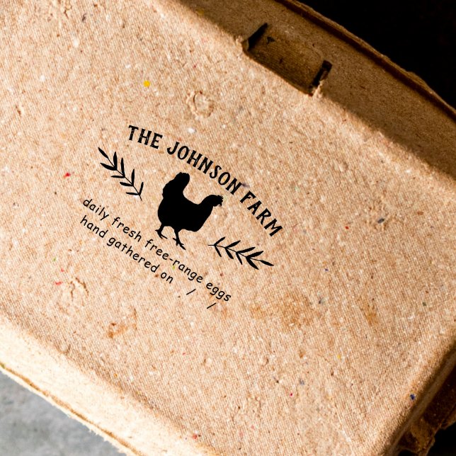Carimbo De Borracha De Ovos Frescos De Fazenda Da  (Criador carregado)