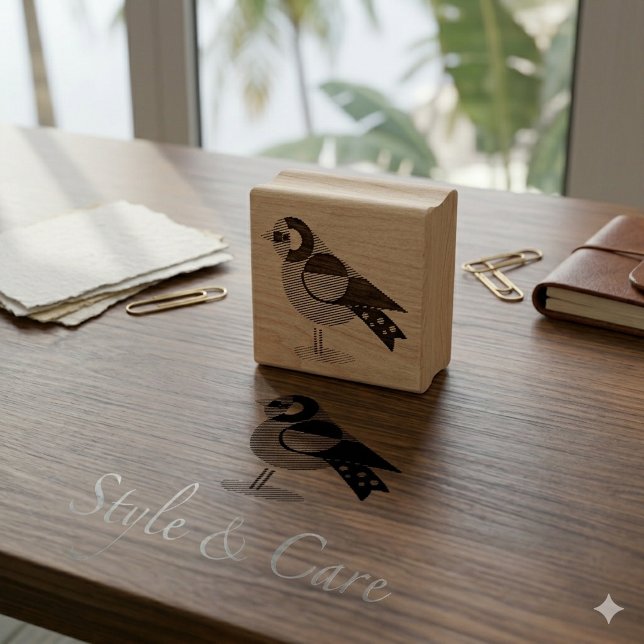 Carimbo de Borracha de Pássaro Bonito para Criaçõe (Beautiful Bird Rubber Stamp for Custom Creations)
