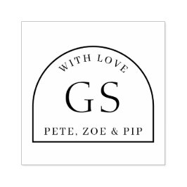 Carimbo de Borracha de Presente com Monograma Simp