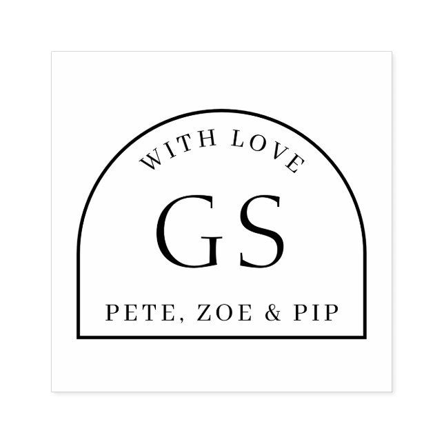 Carimbo de Borracha de Presente com Monograma Simp (Impressão)