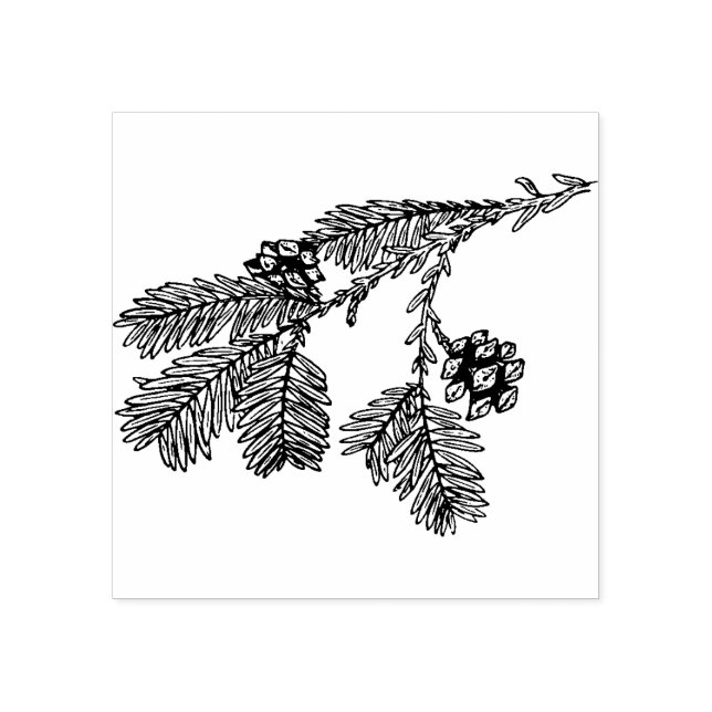 Carimbo de borracha de ramificação de árvores de p (Impressão)