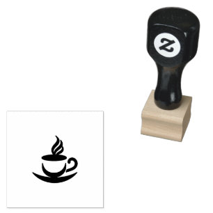 Carimbo de Borracha de Silhueta de Xícara de Café