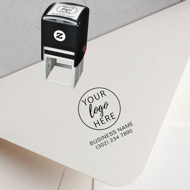 Carimbo de Borracha de Tinta Automática com Logoti (Custom Business Logo Self Inking Rubber Stamp)