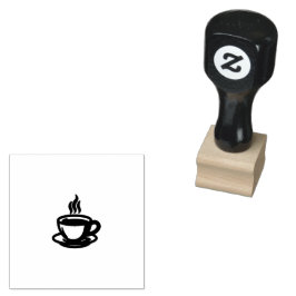 Carimbo de Borracha de Xícara de Café Boho Café