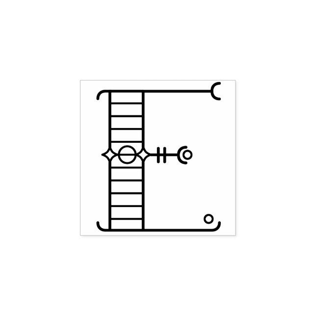 Carimbo De Borracha Deco Arte Quadrada - Letra E Monograma (Impressão)