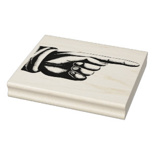 Carimbo De Borracha Dedo Vintage apontando para a direita